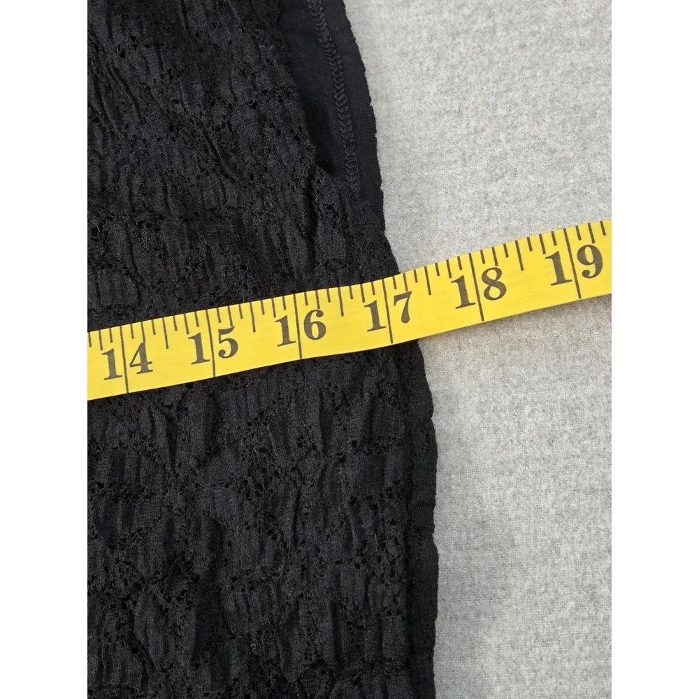 FREE PEOPLE Balloon Sleeve Lace Top‎ Womens L Black Whimsigoth Vamp Open Back